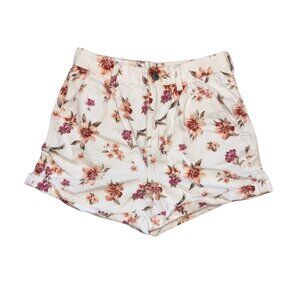 American Eagle Women's Floral High-Rise Pleated Denim Shorts